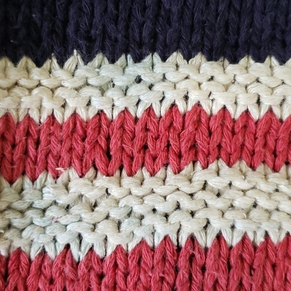 Vintage Jaeger Patriotic Silk Blend Sweater, Sz L Chunky Knit Relaxed Fit Tunic - Picture 9 of 10